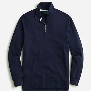 Half Zip Rugby Shirt J. Crew Mens Small Navy